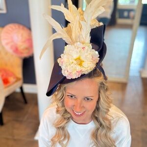 Navy Blue Fascinator Kentucky Derby Showstopper! Brand New!!!!!